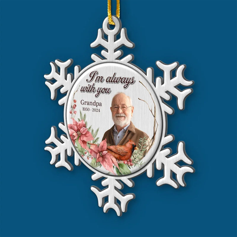 Custom Photo Resting In Heaven's Embrace - Memorial Personalized Custom Ornament - Metal Custom Shaped - Sympathy Gift, Christmas Gift For Family Members