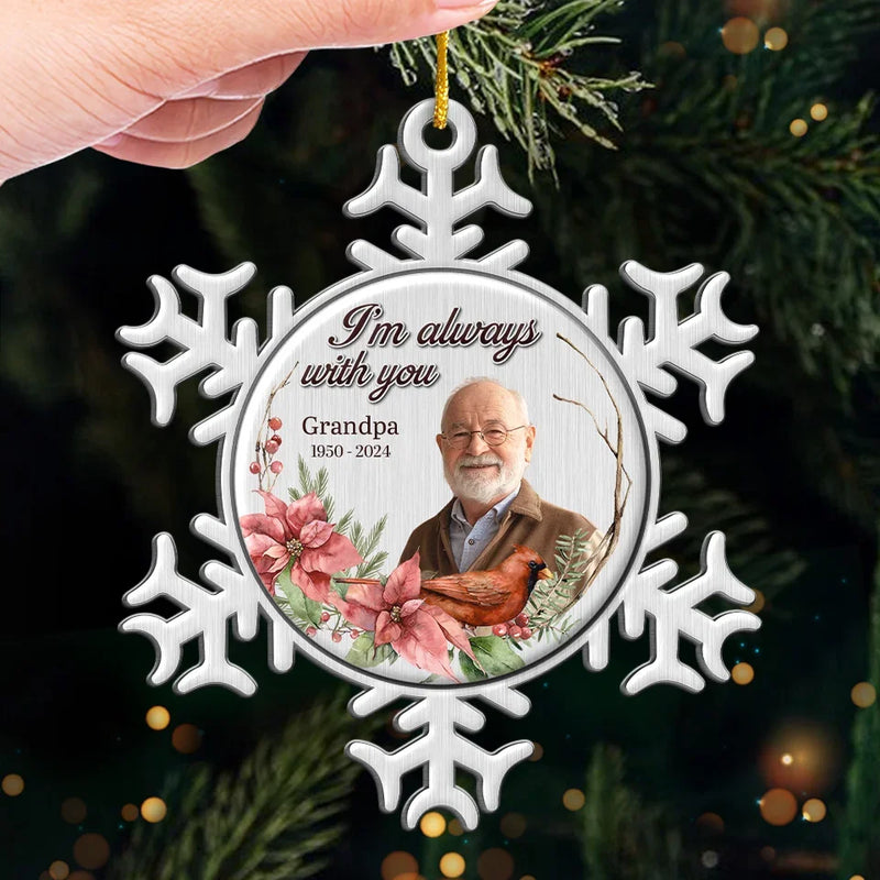 Custom Photo Resting In Heaven's Embrace - Memorial Personalized Custom Ornament - Metal Custom Shaped - Sympathy Gift, Christmas Gift For Family Members