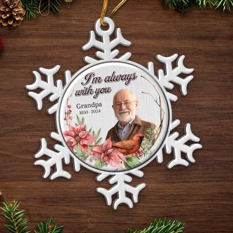 Custom Photo Resting In Heaven's Embrace - Memorial Personalized Custom Ornament - Metal Custom Shaped - Sympathy Gift, Christmas Gift For Family Members