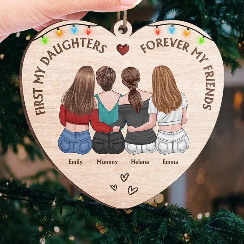 The Love Between A Mother And Daughter Is Infinite - Family Personalized Custom Ornament - Wood Custom Shaped - Christmas Gift For Mom, Daughter