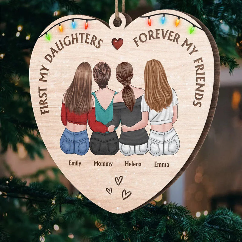 The Love Between A Mother And Daughter Is Infinite - Family Personalized Custom Ornament - Wood Custom Shaped - Christmas Gift For Mom, Daughter