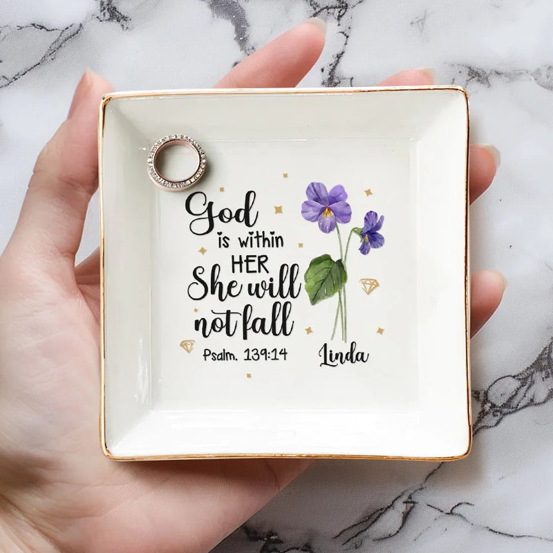 Friendship Is A Flower That Bloom In All Seasons - Bestie Personalized Custom Jewelry Dish - Gift For Best Friends, BFF, Sisters