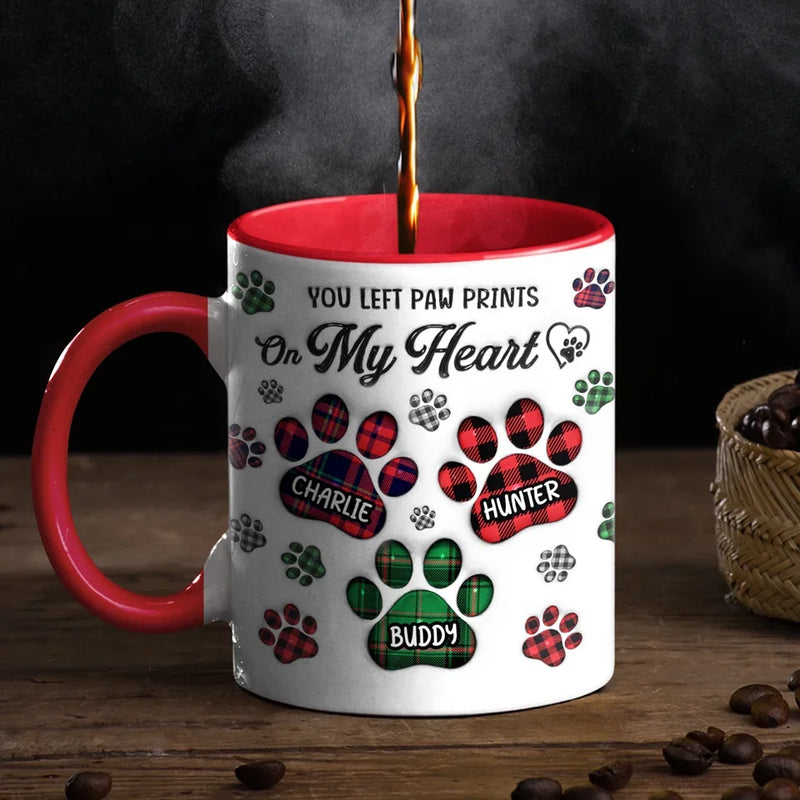 Here’s To The Pets Who Touched Our Hearts Forever - Memorial Personalized Custom 3D Inflated Effect Printed Accent Mug - Sympathy Gift, Christmas Gift For Pet Owners, Pet Lovers