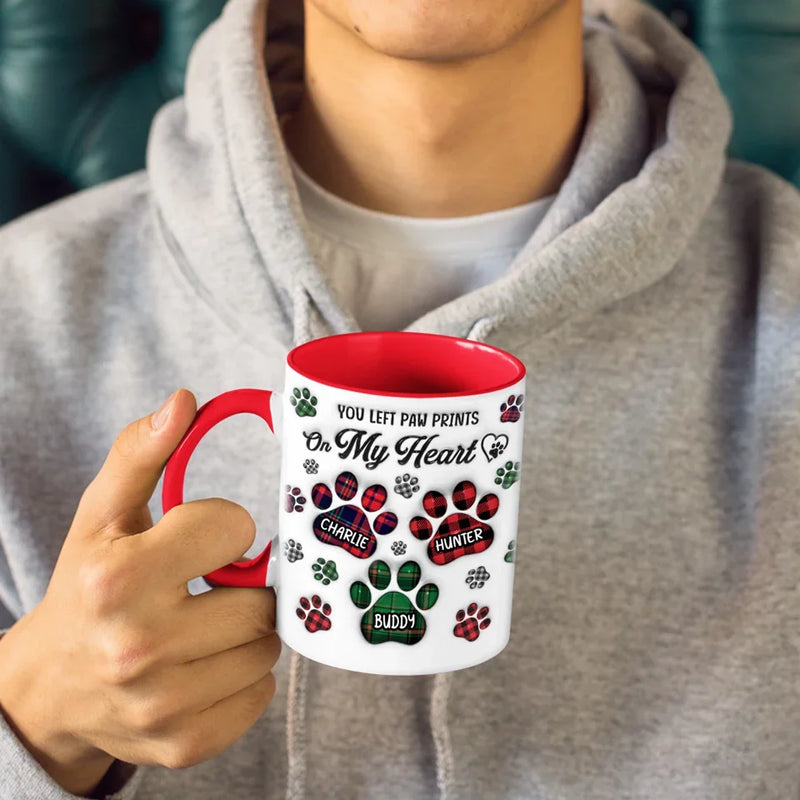 Here’s To The Pets Who Touched Our Hearts Forever - Memorial Personalized Custom 3D Inflated Effect Printed Accent Mug - Sympathy Gift, Christmas Gift For Pet Owners, Pet Lovers