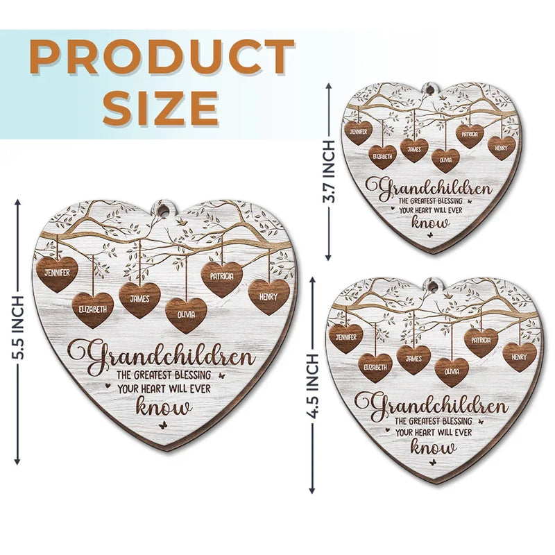 Grandma's Love Is Forever In Bloom - Family Personalized Custom Ornament - Wood Custom Shaped - Christmas Gift For Grandma
