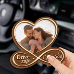 Custom Photo Drive Safe, I Love You - Couple Personalized Custom Car Visor Clip - Christmas Gift For Husband Wife, Anniversary