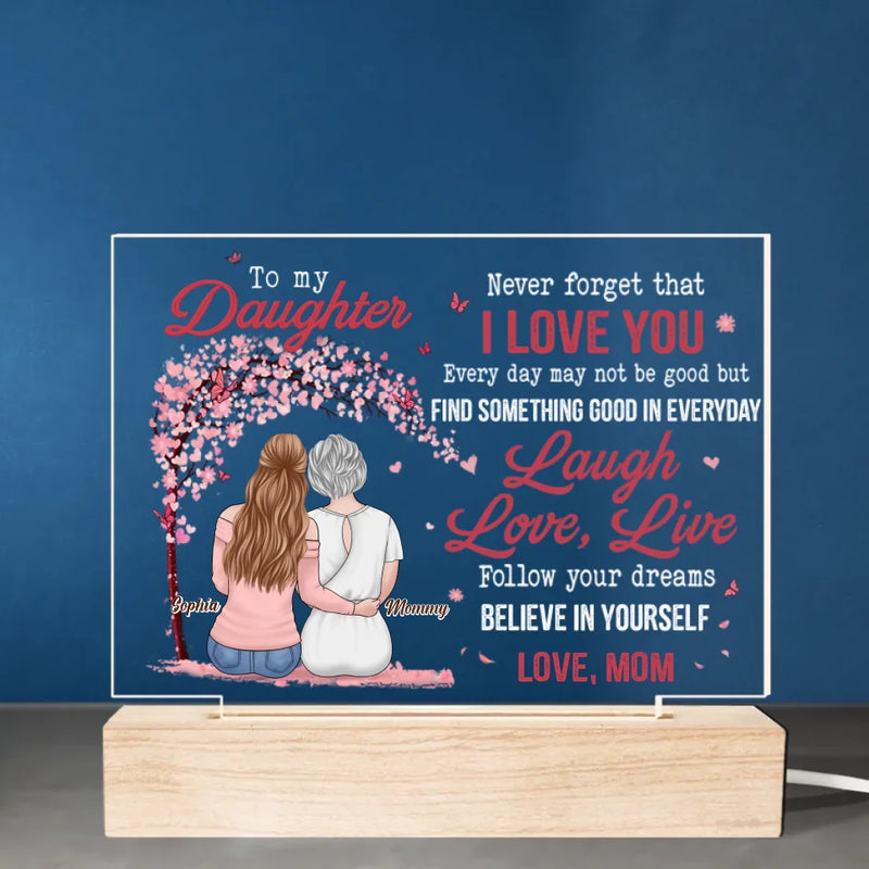 Follow Your Dreams, Believe In Yourself - Family Personalized Custom Shaped 3D LED Light - Gift For Mom, Daughter