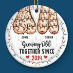 A Lifetime Is Never Enough With You - Couple Personalized Custom 3D Inflated Effect Printed Ornament - Ceramic Round Shaped - Christmas Gift For Husband Wife, Anniversary