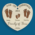 Custom Name First Christmas Family of Four Gifts - Personalized Ornament