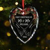 The Only Gift I Want This Year Is Your Presence - Couple Personalized Custom Heart Glass Ornament - New Arrival, Christmas Gift For Husband Wife, Anniversary, First Christmas AMZ