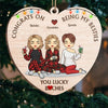 Congrats On Being My Besties - Bestie Personalized Custom Ornament - Wood Custom Shaped - Christmas Gift For Best Friends, BFF, Sisters