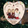 Congrats On Being My Besties - Bestie Personalized Custom Ornament - Wood Custom Shaped - Christmas Gift For Best Friends, BFF, Sisters