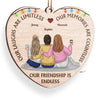 Our Friendship Is Endless - Bestie Personalized Custom Ornament - Wood Custom Shaped - Christmas Gift For Best Friends, BFF, Sisters
