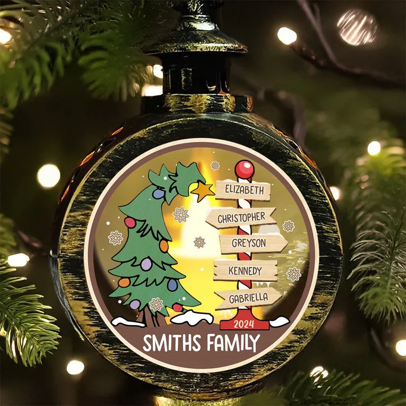 Family Is Where Life Begins And Love Never Ends - Family Personalized Custom Candlelight Lantern Ornament - Christmas Gift For Family Members