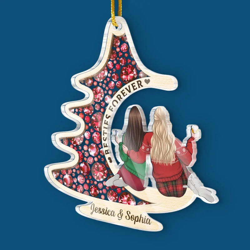 Our Friendship Makes The Season Even More Joyful - Bestie Personalized Custom Ornament - Acrylic Custom Shaped - Christmas Gift For Best Friends, BFF, Sisters