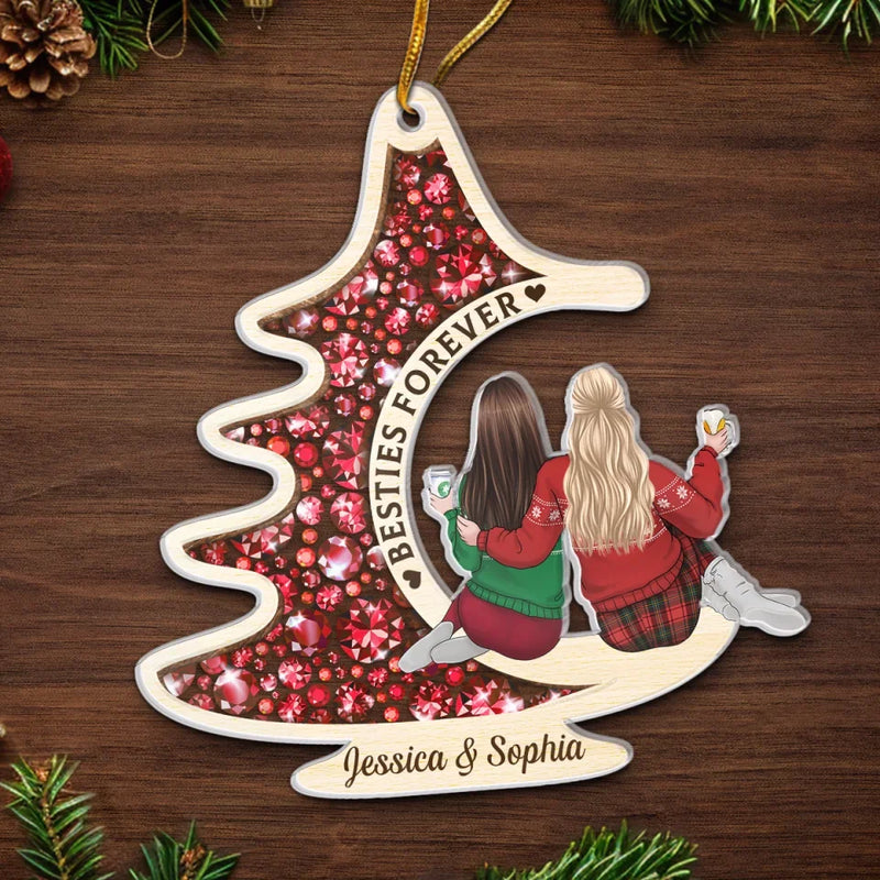 Our Friendship Makes The Season Even More Joyful - Bestie Personalized Custom Ornament - Acrylic Custom Shaped - Christmas Gift For Best Friends, BFF, Sisters