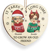 To Be With Old Friends Is Very Warming And Comforting - Bestie Personalized Custom Ornament - Wood Custom Shaped - Christmas Gift For Best Friends, BFF, Sisters