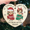 To Be With Old Friends Is Very Warming And Comforting - Bestie Personalized Custom Ornament - Wood Custom Shaped - Christmas Gift For Best Friends, BFF, Sisters