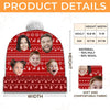 Custom Photo Family Is The Heart Of Christmas Joy - Family Personalized Custom Christmas Beanie Hat - Christmas Gift For Family Members