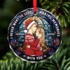 I Love You More With Each Passing Year - Couple Personalized Custom Circle Glass Ornament - Christmas Gift For Husband Wife, Anniversary