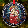 I Love You More With Each Passing Year - Couple Personalized Custom Circle Glass Ornament - Christmas Gift For Husband Wife, Anniversary