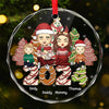 Home Is Where Christmas Begins - Family Personalized Custom Circle Glass Ornament - Christmas Gift For Family Members