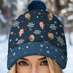 Custom Photo May You Experience A Magical Christmas - Family Personalized Custom Christmas Beanie Hat - Christmas Gift For Family Members