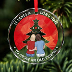 Custom Best Friend Christmas Gifts - Personalized Glass Ornament