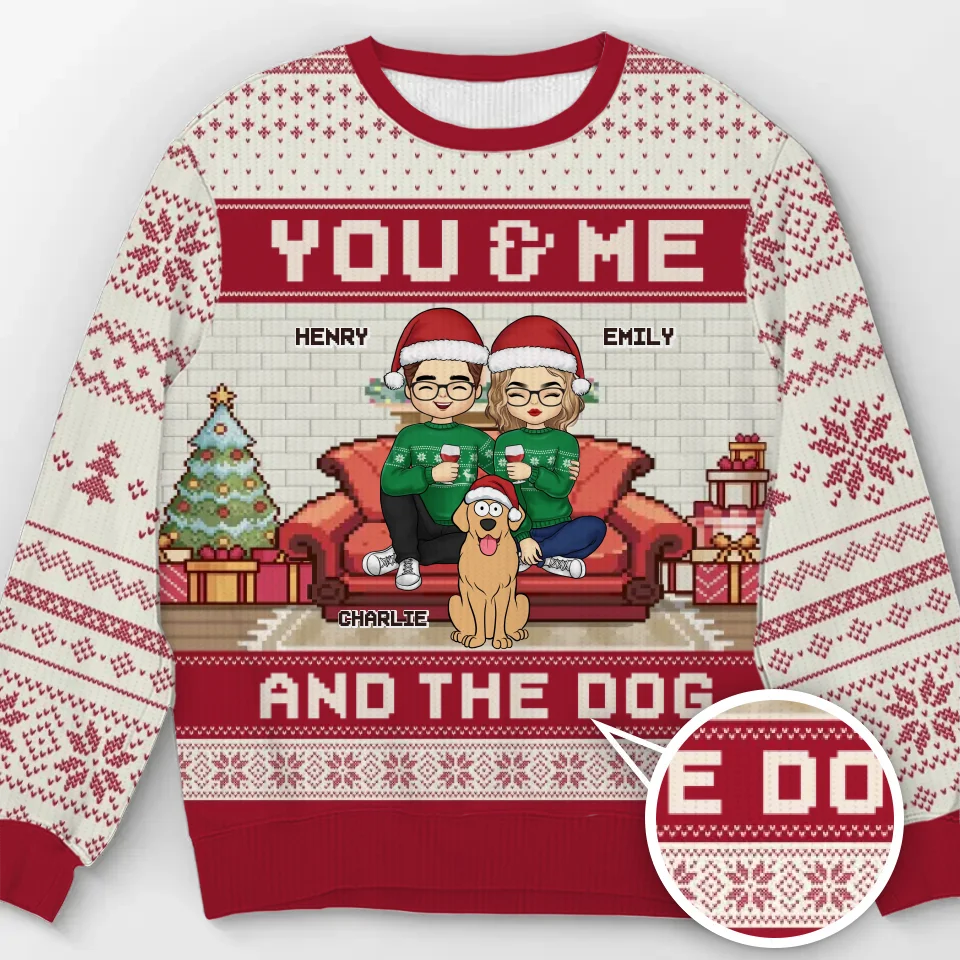 Pawsitively Grateful For The Joy My Pet Brings This Christmas - Dog & Cat Personalized Custom Ugly Sweatshirt - Unisex Wool Jumper - Christmas Gift For Husband Wife, Anniversary, Pet Owners, Pet Lovers