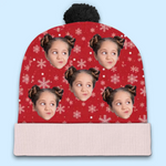 Custom Photo Family Makes Every Holiday Moment Special - Family Personalized Custom Christmas Beanie Hat - Christmas Gift For Family Members