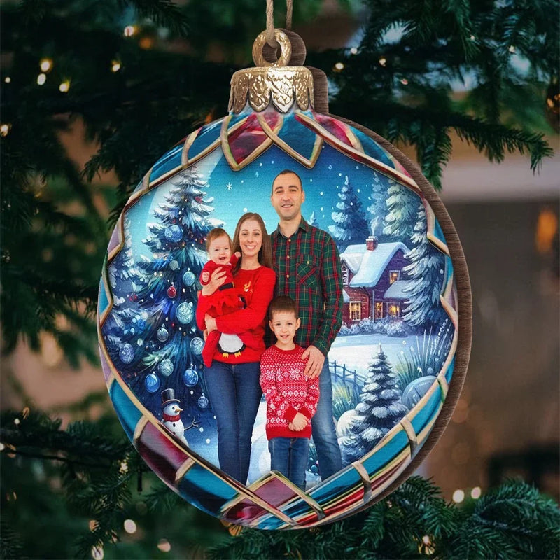Custom Photo Christmas Good Cheer Is Found With Family - Family Personalized Custom Ornament - Wood Custom Shaped - Christmas Gift For Family Members