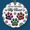 No Longer By My Side But Forever In My Heart - Memorial Personalized Custom 3D Inflated Effect Printed Ornament - Ceramic Round Shaped - Sympathy Gift, Christmas Gift For Pet Owners, Pet Lovers