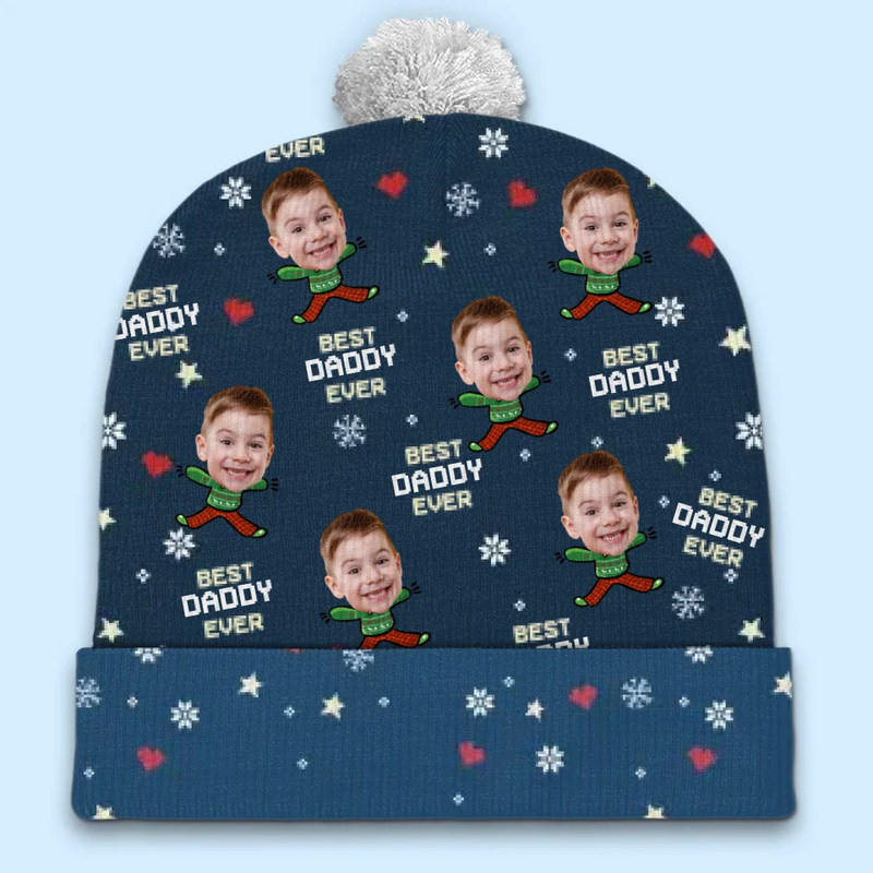 Custom Photo May You Experience A Magical Christmas - Family Personalized Custom Christmas Beanie Hat - Christmas Gift For Family Members