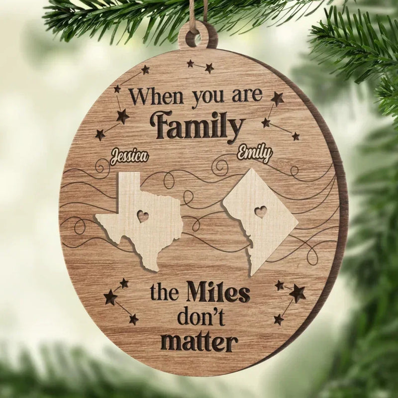 Distance Cannot Weaken The Bonds Of Family - Family Personalized Custom Ornament - Wood Custom Shaped - Christmas Gift For Family Members