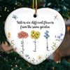If Sisters Were Flowers, I'd Pick You - Bestie Personalized Custom Ornament - Ceramic Heart Shaped - Christmas Gift For Best Friends, BFF, Sisters