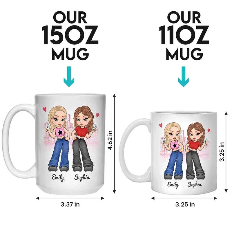 We Are More Than Friends - Besties Personalized Custom Mug - Gift For Best Friends, BFF, Sisters