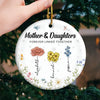 Like Petals To A Flower, We Are Connected By Love - Family Personalized Custom Ornament - Ceramic Round Shaped - Christmas Gift For Mom, Daughter