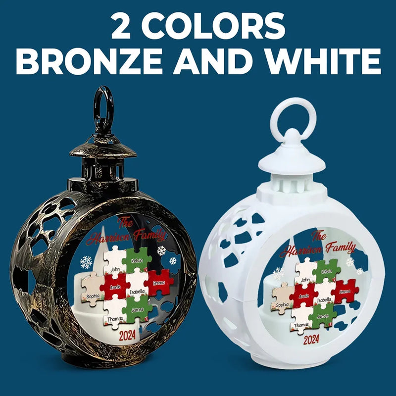 Lighting Up The Holiday Season - Family Personalized Custom Candlelight Lantern Ornament - Christmas Gift For Family Members