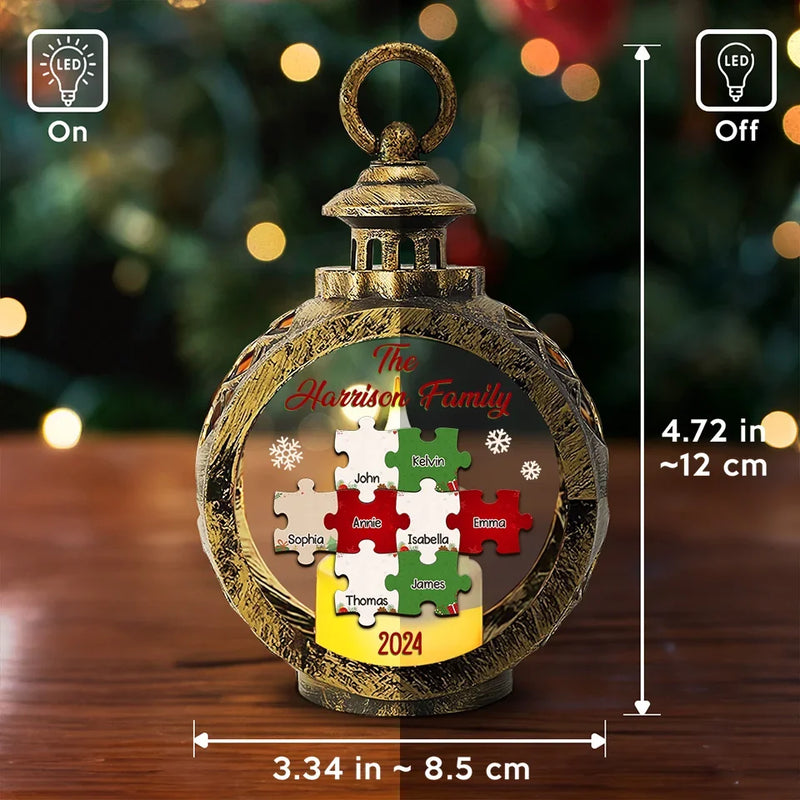 Lighting Up The Holiday Season - Family Personalized Custom Candlelight Lantern Ornament - Christmas Gift For Family Members