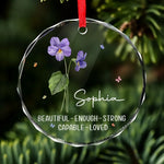 Besties For Life, Soulmates Forever - Bestie Personalized Custom Circle Glass Ornament - Christmas Gift For Best Friends, Sisters, Daughter