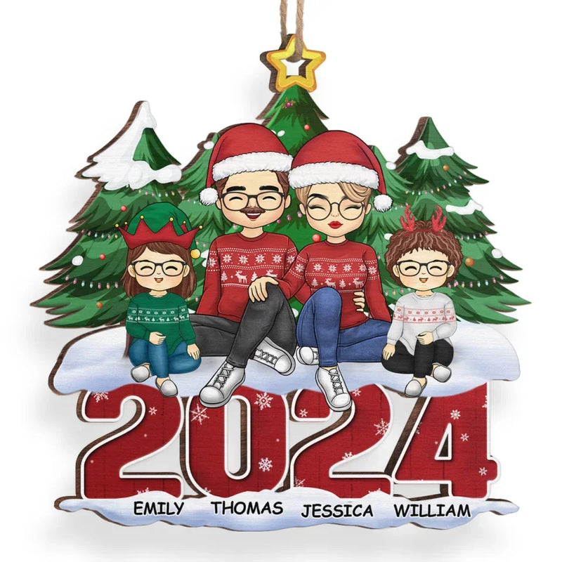 The Holidays Are A Time For Family - Family Personalized Custom Ornament - Wood Custom Shaped - Christmas Gift For Family Members