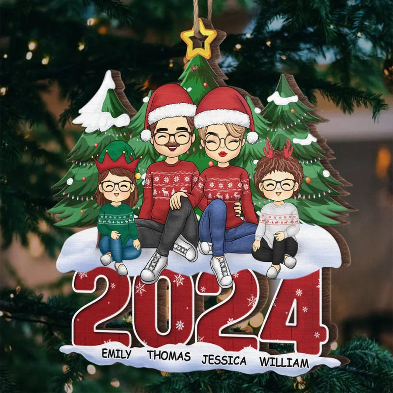 The Holidays Are A Time For Family - Family Personalized Custom Ornament - Wood Custom Shaped - Christmas Gift For Family Members