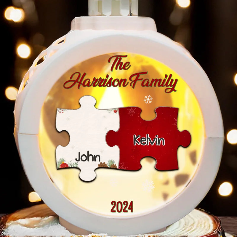 Lighting Up The Holiday Season - Family Personalized Custom Candlelight Lantern Ornament - Christmas Gift For Family Members