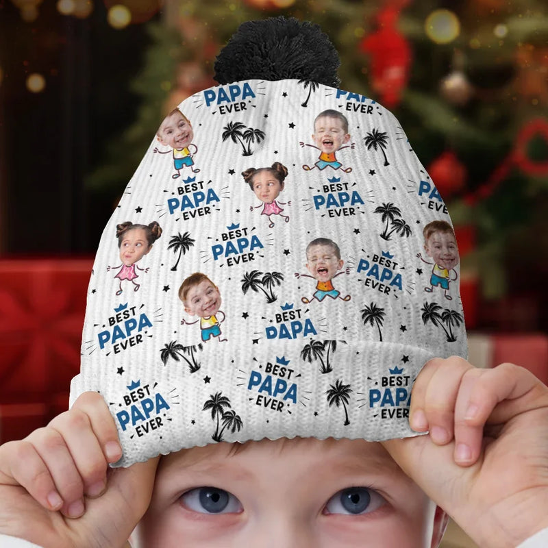 Custom Photo Family Love Truly Shines - Family Personalized Custom Christmas Beanie Hat - Christmas Gift For Family Members