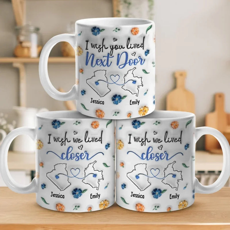 No Distance Can Dim The Light Of Our Friendship - Bestie Personalized Custom 3D Inflated Effect Printed Mug - Gift For Best Friends, BFF, Sisters