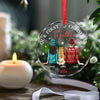 Our First Christmas Together - Dog & Cat Personalized Custom Circle Glass Ornament - Christmas Gift For Husband Wife, Anniversary, First Christmas, Pet Owners, Pet Lovers