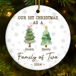The Love In Our Family Tree Is Timeless - Family Personalized Custom Ornament - Ceramic Round Shaped - Christmas Gift For Family Members, First Christmas