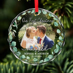 Custom Photo I Want To Be With You Until My Last Page - Couple Personalized Custom Circle Glass Ornament - Christmas Gift For Couple, Husband, Wife