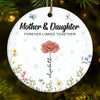 Like Petals To A Flower, We Are Connected By Love - Family Personalized Custom Ornament - Ceramic Round Shaped - Christmas Gift For Mom, Daughter