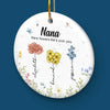 Grandma, Thanks For Helping Me Grow - Family Personalized Custom Ornament - Ceramic Round Shaped - Christmas Gift For Mom, Grandma